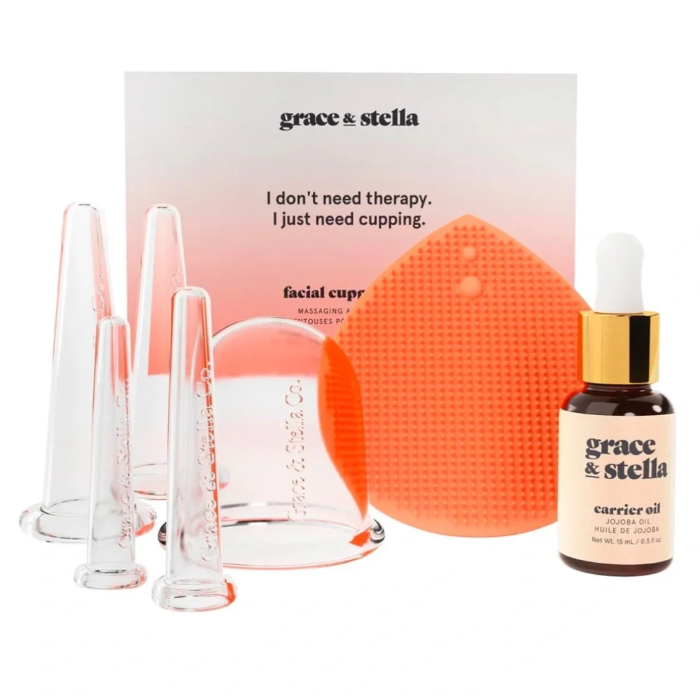Grace and Stella Facial Cupping Massage Set w/ Jojoba Oil - Picture 1 of 6